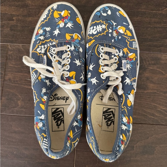 Vans x Disney Donald Duck Authentic Blue Cartoon Print Sneakers men’s 8 good - Picture 3 of 5